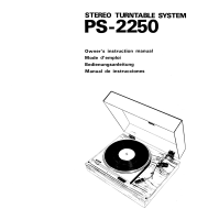 Sony PS-2250 - Owners Manual